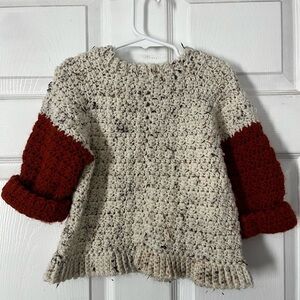 Cozy Cream and rust toddler Sweater